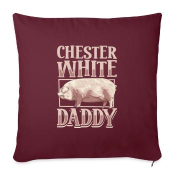 Chester White Pig Dad - Housse de coussin décorative 45 x 45 cm - bordeaux - Devant