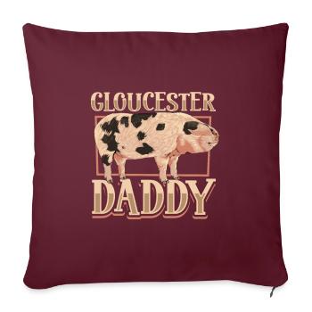 Gloucestershire Old Spot Schwein Papa - Sofakissenbezug 45 x 45 cm - Burgunderrot - Vorne