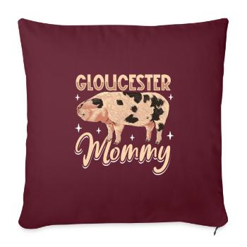 Gloucestershire Old Spot Schwein Mama - Sofakissenbezug 45 x 45 cm - Burgunderrot - Vorne