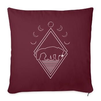 Phases de lune du panda roux - Housse de coussin décorative 45 x 45 cm - bordeaux - Devant