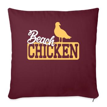 Conception amusante de poulet de plage de mouette pour les fans de mouettes. S - Housse de coussin décorative 45 x 45 cm - bordeaux - Devant