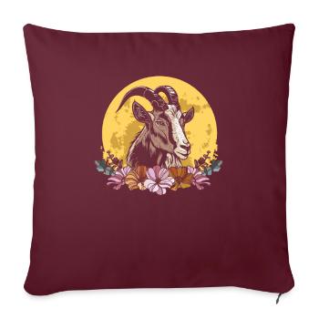 Ziege Wilde Blumen Floral Moon - Sofakissenbezug 45 x 45 cm - Burgunderrot - Vorne
