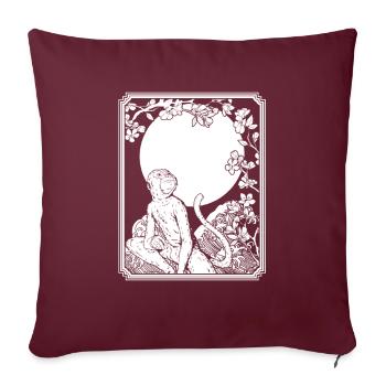 Affe Japan Cherry Blossom Moon - Sofakissenbezug 45 x 45 cm - Burgunderrot - Vorne