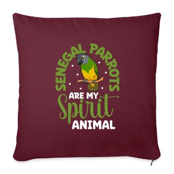 Animal préféré - Perroquet du Sénégal - Housse de coussin décorative 45 x 45 cm - bordeaux - Devant