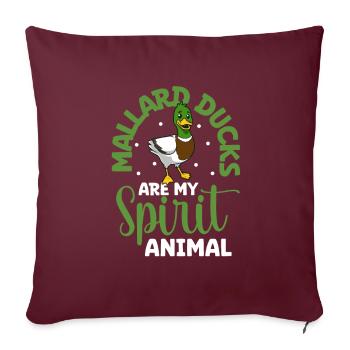 Animal préféré - Canard colvert - Housse de coussin décorative 45 x 45 cm - bordeaux - Devant