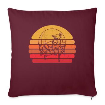 Fuchs Moon Howling - Sofakissenbezug 45 x 45 cm - Burgunderrot - Vorne
