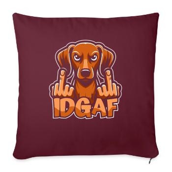 Teckel Teckel Je n’en ai rien à - Housse de coussin décorative 45 x 45 cm - bordeaux - Devant