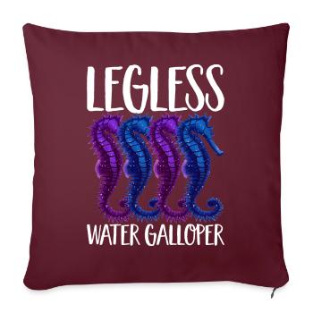 Drôle d’hippocampe galopeur d’eau sans pattes Illus - Housse de coussin décorative 45 x 45 cm - bordeaux - Devant