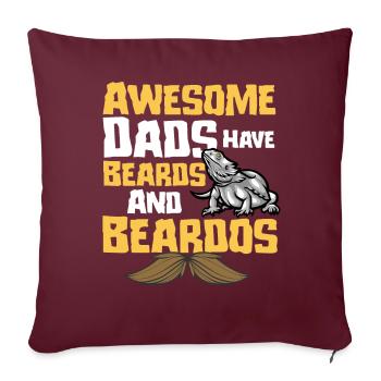 Drôle de papa dragon barbu - Housse de coussin décorative 45 x 45 cm - bordeaux - Devant