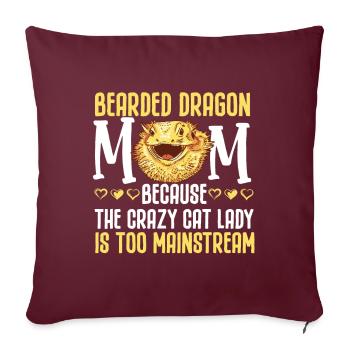 Dragon barbu Maman barbue - Housse de coussin décorative 45 x 45 cm - bordeaux - Devant