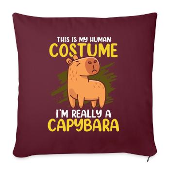 Capybara Capy - Housse de coussin décorative 45 x 45 cm - bordeaux - Devant
