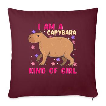 Capybara Capy - Housse de coussin décorative 45 x 45 cm - bordeaux - Devant