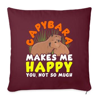 Capybara Capy - Housse de coussin décorative 45 x 45 cm - bordeaux - Devant