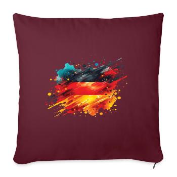 Fahne Deutschland Flagge für Sport Fan - Sofakissenbezug 45 x 45 cm - Burgunderrot - Vorne