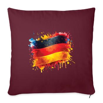 Fahne Deutschland Flagge für Sport Fan - Sofakissenbezug 45 x 45 cm - Burgunderrot - Vorne