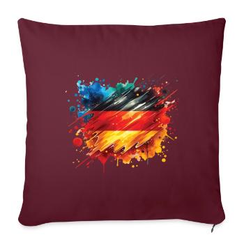 Fahne Deutschland Flagge für Sport Fan - Sofakissenbezug 45 x 45 cm - Burgunderrot - Vorne