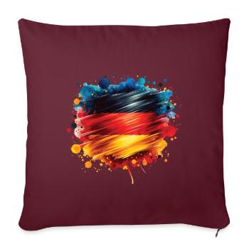 Fahne Deutschland Flagge für Sport Fan - Sofakissenbezug 45 x 45 cm - Burgunderrot - Vorne