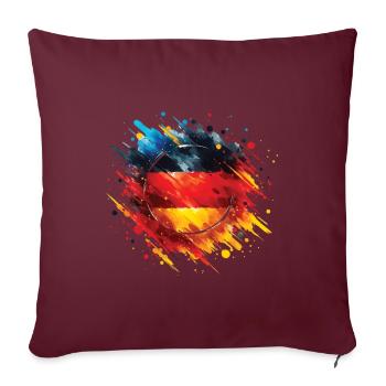 Fahne Deutschland Flagge für Sport Fan - Sofakissenbezug 45 x 45 cm - Burgunderrot - Vorne