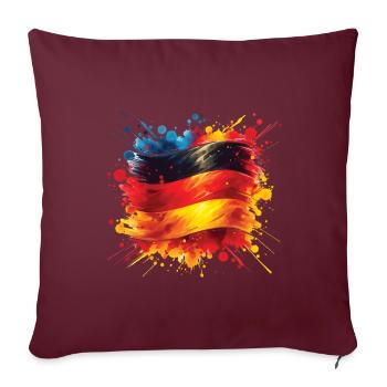 Fahne Deutschland Flagge für Sport Fan - Sofakissenbezug 45 x 45 cm - Burgunderrot - Vorne