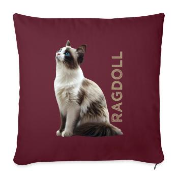 Poupée de chiffon - Housse de coussin décorative 45 x 45 cm - bordeaux - Devant