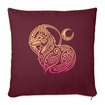 Irish Wolfhound Tribal Phases de Lune - Housse de coussin décorative 45 x 45 cm - bordeaux - Devant