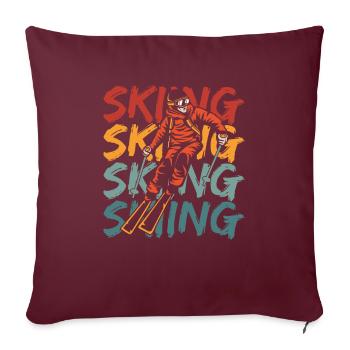 Ski Après-ski - Housse de coussin décorative 45 x 45 cm - bordeaux - Devant