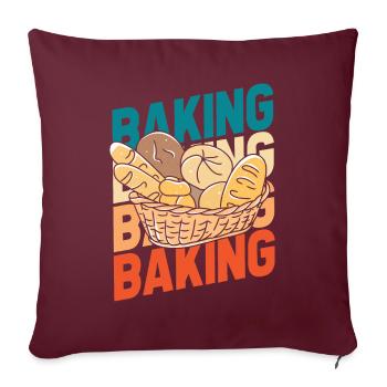 Boulangerie Boulangerie Boulangerie - Housse de coussin décorative 45 x 45 cm - bordeaux - Devant