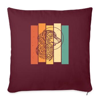Teckel Teckel Tribal Phases de Lune - Housse de coussin décorative 45 x 45 cm - bordeaux - Devant