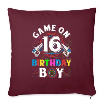 Jeu de Lasertag Sur 16 Anniversaire Garçon Intérieur Laser Tag - Housse de coussin décorative 45 x 45 cm - bordeaux - Devant