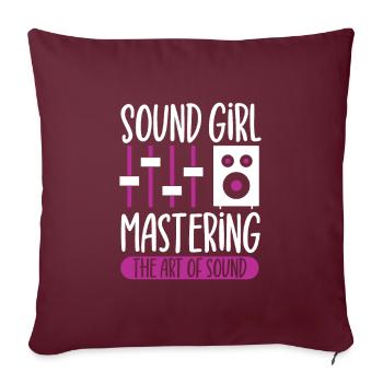 Sound Girl - Tontechnikerin - Sofakissenbezug 45 x 45 cm - Burgunderrot - Vorne
