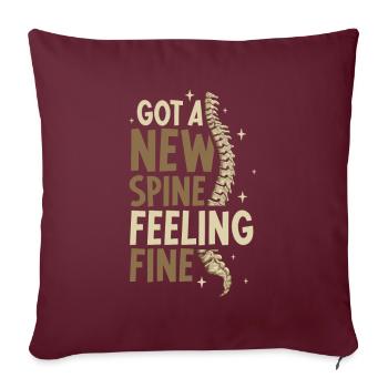 Nouvelle colonne vertébrale - Chirurgie du dos - Housse de coussin décorative 45 x 45 cm - bordeaux - Devant