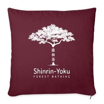 Shinrin Yoku Bain de forêt Nature - Housse de coussin décorative 45 x 45 cm - bordeaux - Devant