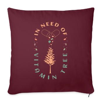 Shinrin Yoku Bain de forêt d’arbre vitaminé - Housse de coussin décorative 45 x 45 cm - bordeaux - Devant