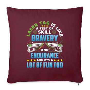 Laser Tag Geschenk Lastertag Spieler Jungs - Sofakissenbezug 45 x 45 cm - Burgunderrot - Vorne