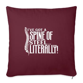 Dos d’acier - Chirurgie de la colonne vertébrale - Housse de coussin décorative 45 x 45 cm - bordeaux - Devant