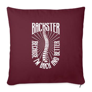 Backster - Dos et mieux - Chirurgie de la colonne vertébrale - Housse de coussin décorative 45 x 45 cm - bordeaux - Devant