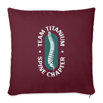 Équipe Titan - Chirurgie du dos - Housse de coussin décorative 45 x 45 cm - bordeaux - Devant