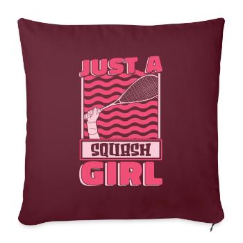 Squash juste une fille de squash - Housse de coussin décorative 45 x 45 cm - bordeaux - Devant