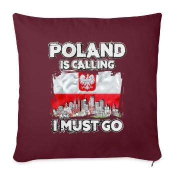 Polen - Sofakissenbezug 45 x 45 cm - Burgunderrot - Vorne