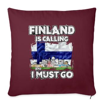 Finlande - Housse de coussin décorative 45 x 45 cm - bordeaux - Devant