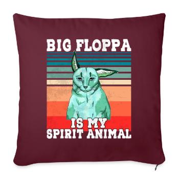 Großer Floppa Geist Tier - Sofakissenbezug 45 x 45 cm - Burgunderrot - Vorne