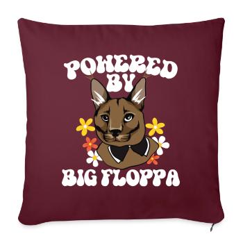 Powered by Big Floppa Caracal - Sofakissenbezug 45 x 45 cm - Burgunderrot - Vorne