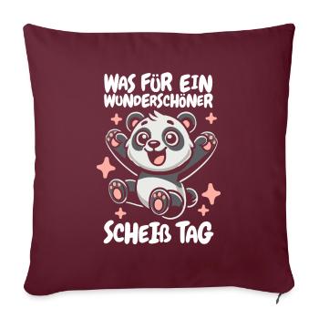 Großer Panda Pandabär Wunderschöner Tag - Sofakissenbezug 45 x 45 cm - Burgunderrot - Vorne