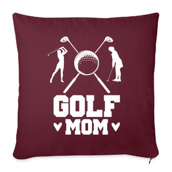 Golf Maman Golfeur Mère Golf Balle Jeu Golf Sports - Housse de coussin décorative 45 x 45 cm - bordeaux - Devant
