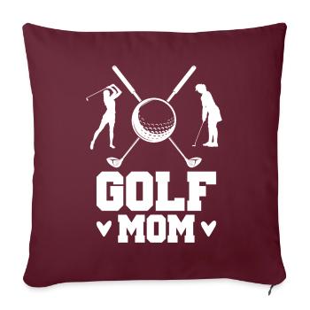 Golf Maman golfeur Mère Golf Balle Jeu Golf Sports - Housse de coussin décorative 45 x 45 cm - bordeaux - Devant