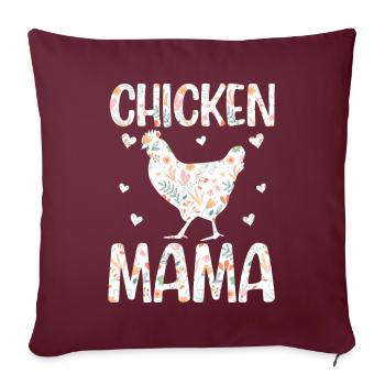 Huhn Mama Huhn Mama Bauernhof Tier - Sofakissenbezug 45 x 45 cm - Burgunderrot - Vorne
