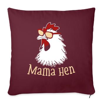 Maman Poule Poulet Maman Fermier Animal De Ferme - Housse de coussin décorative 45 x 45 cm - bordeaux - Devant