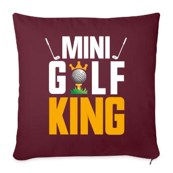 Le Minigolf King Golfer Golf Game Sport - Housse de coussin décorative 45 x 45 cm - bordeaux - Devant