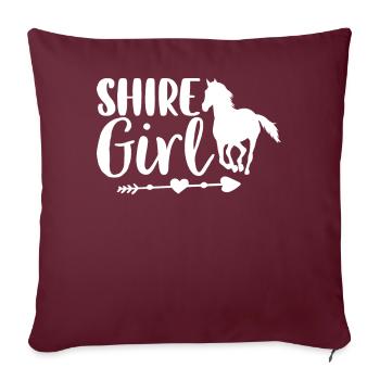 Shire Girl Horses Horse Lover Horses Girl R - Housse de coussin décorative 45 x 45 cm - bordeaux - Devant