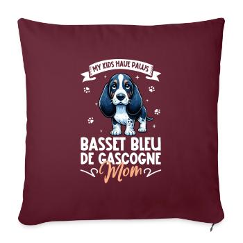 Basset bleu de Gascogne Mama - Sofakissenbezug 45 x 45 cm - Burgunderrot - Vorne